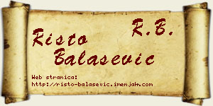 Risto Balašević vizit kartica